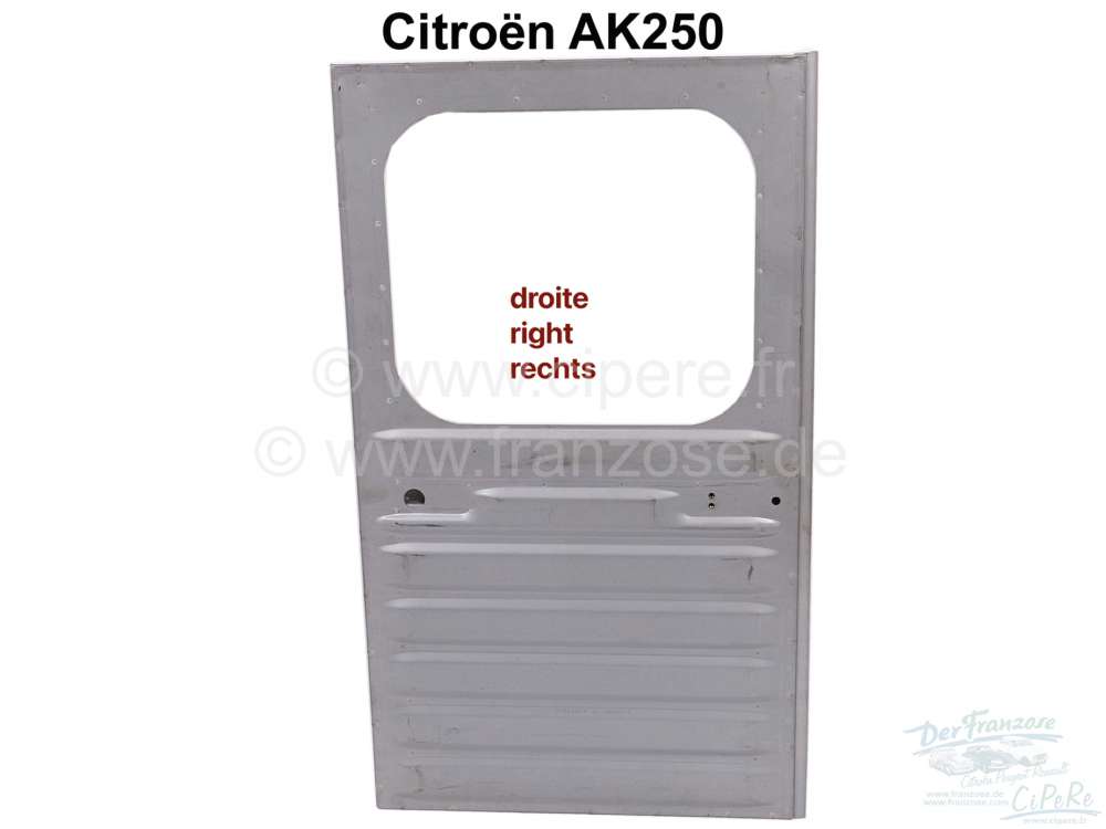 Citroen-2CV - AK250, tail gate on the right, large, angular window (wide grooves). Reproduction. Suitabl