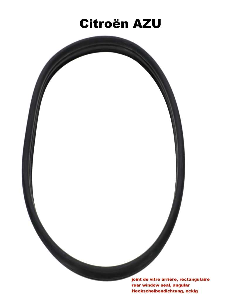 Citroen-2CV - AZU, rear window seal, angular. This seal is for the angular window in the tailgate. Suita