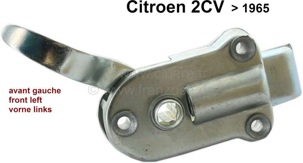 Alle - 2CV old. Door lock in front on the left, for Citroen 2CV to year of construction 1964. (Su