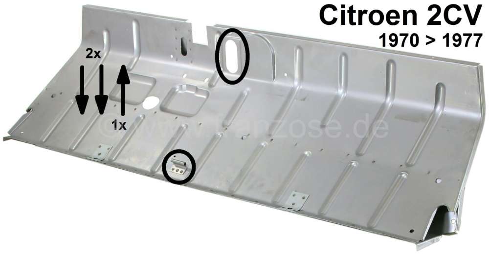 Alle - 2CV, Pedal floor plate doubles. Strenghened version. For all Citroen 2CV with standing foo