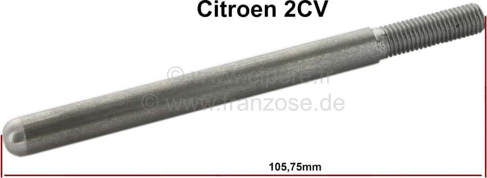 Citroen-2CV - Master brake cylinder push rod (adjustable). Length: 105,75mm. Mounted between brake pedal
