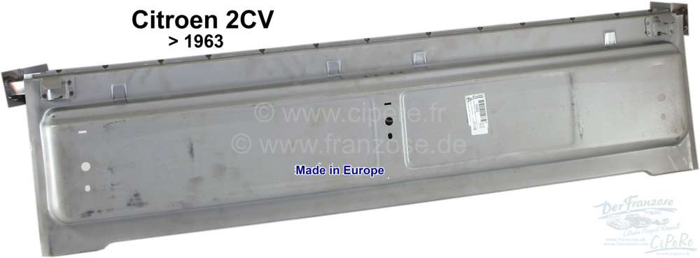 Alle - 2CV old, rear end panel, slanted version! For Citroen 2CV from 1957 to 1963 (modification 