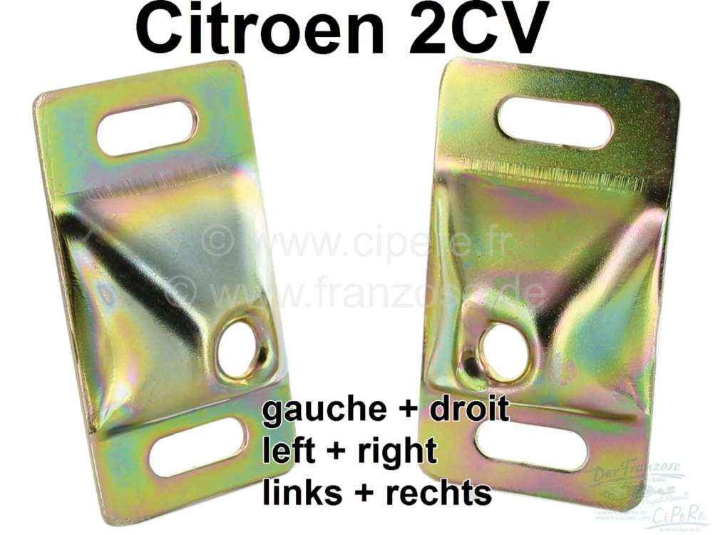 Citroen-2CV - Seat bench fixture sheet metal (2 pieces). Suitable for Citroen 2CV. The sheet metals are 