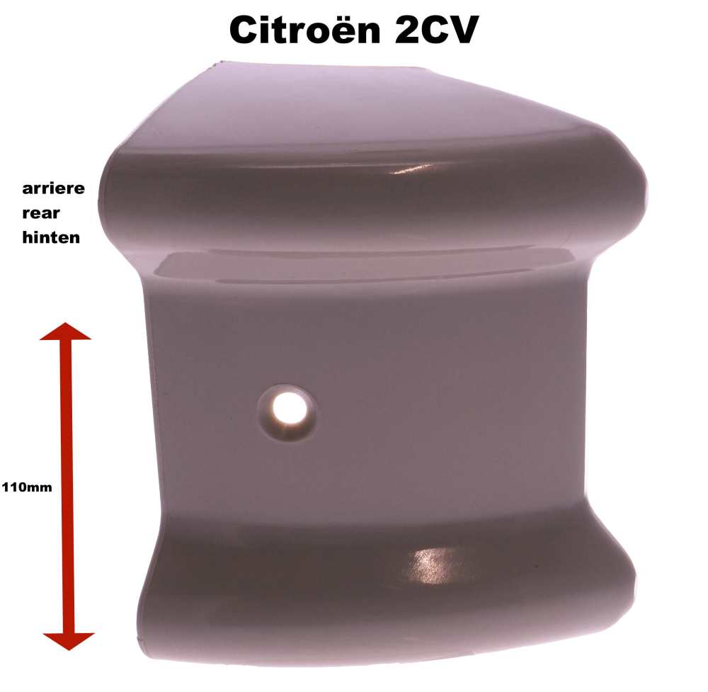 Alle - Bumper corner rear, for Citroen 2CV6 (Plastic corner rear). Clour grey. The protection cor