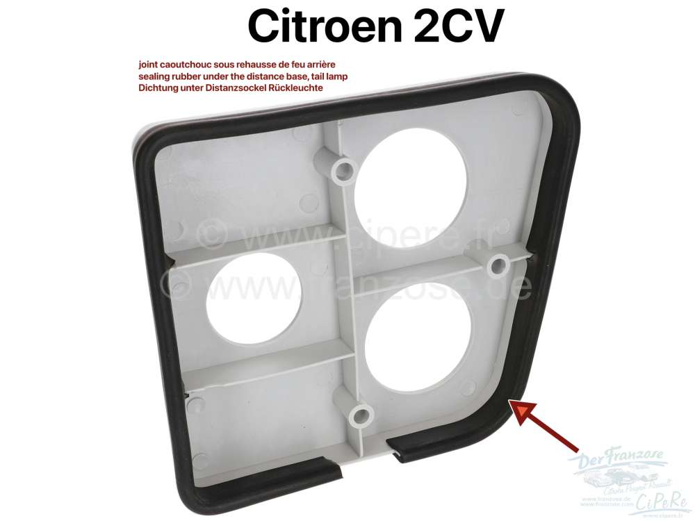 Citroen-2CV - Sealing rubber under distance base tail lamp 2CV.