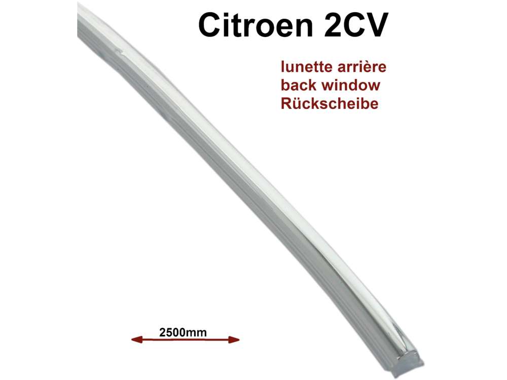 Citroen-DS-11CV-HY - 2CV, Back window seal - sealing trim, synthetic chromium-plates.  2.5 meters.