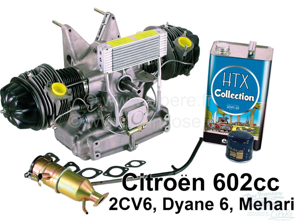 Engine For Citroen 2Cv6, In The Exchange. Without Contact Box! Inclusive New Oil Filler Neck, Seal Oil Filler Neck, 5 Li