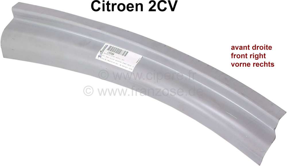 Citroen-DS-11CV-HY - 2CV, Roof pillar external sheet metal in front on the right. Suitable for Citroen 2CV. Thi