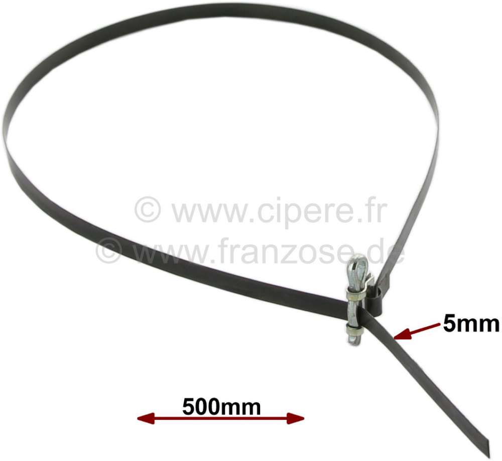 Citroen-2CV - Collars clip strap with lock (made from metal). Overall length: about 500mm. Width: 5,0mm.