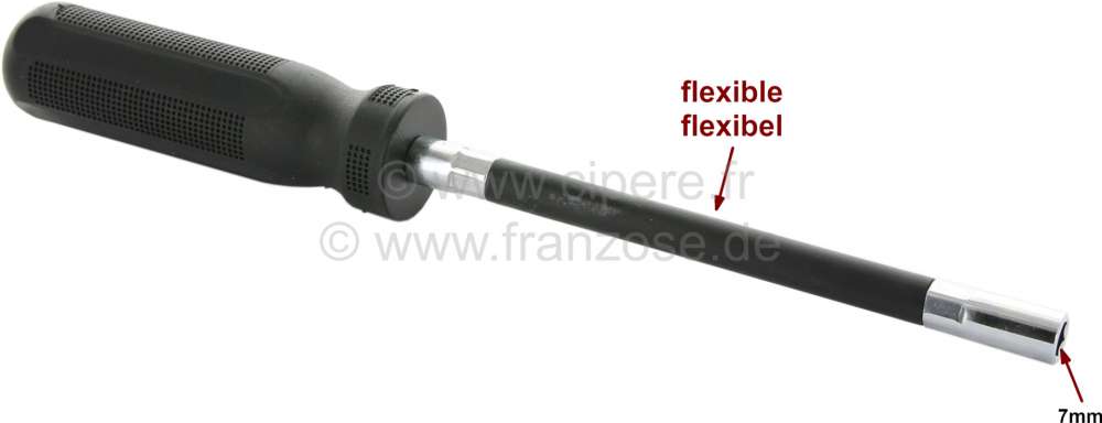Renault - Hose clamp Screwdriver hexagon (7mm). Flexible. Ideal for our hose clamps with raised edge