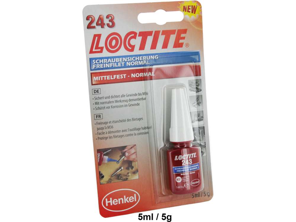 Renault - LOCTITE 243, liquid screw protection, middle sttrong, indispensable for all car work