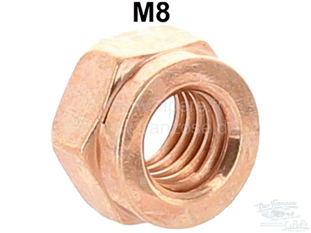 Citroen-2CV - M8, copper nut M8, for 13mm tool. Universal suitable e.g. for exhausts + exhaust manifolds