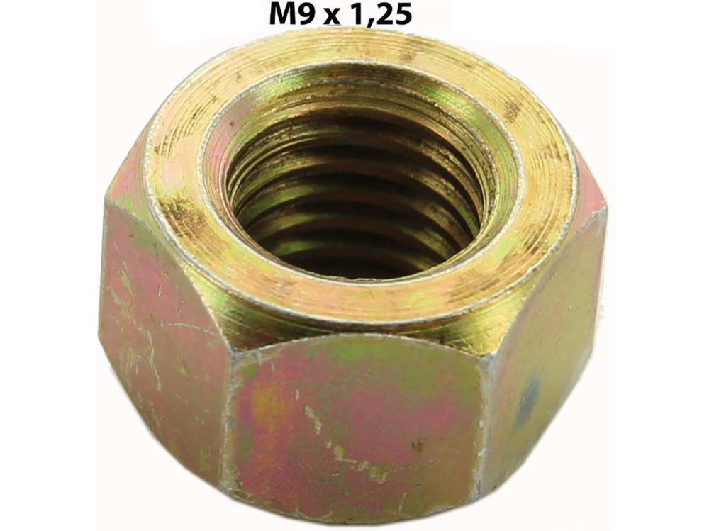 Peugeot - M9, nut M9x1,25. For example mounting drive shaft at the gearbox for 2CV. Amount: 9mm.