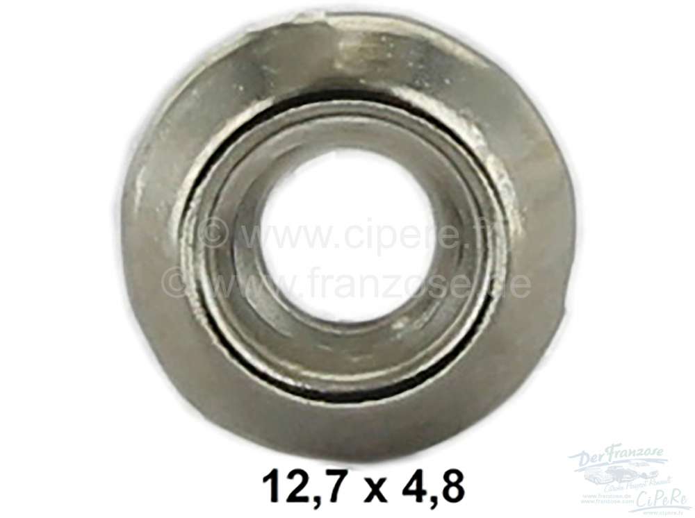 Citroen-2CV - Rosette nickel plated. For 4mm screw. Outside diameter: 12,7mm. Height: 2,5mm. These roset