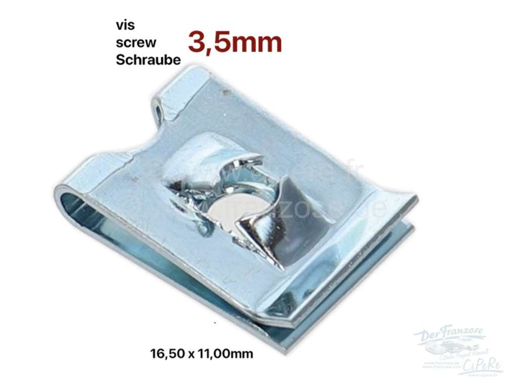 Sonstige-Citroen - Sheet metal nut, 3,5. For sheet metal driving screw with 3,5mm core diameter. Dimension: 1