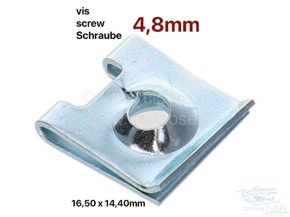 Sonstige-Citroen - Sheet metal nut, 4,8. For sheet metal driving screw with 4,8mm core diameter. Dimension: 1