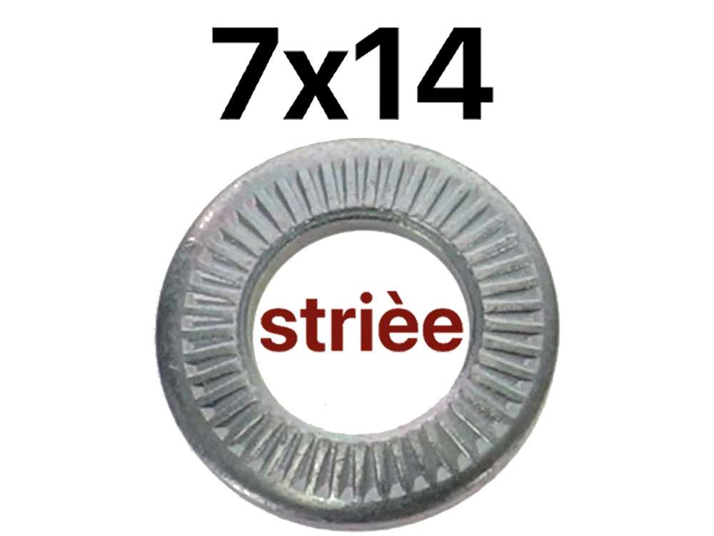 Renault - Washer corrugated M7x14 (French name: Striees). Content: 1 piece. These grooved washers we