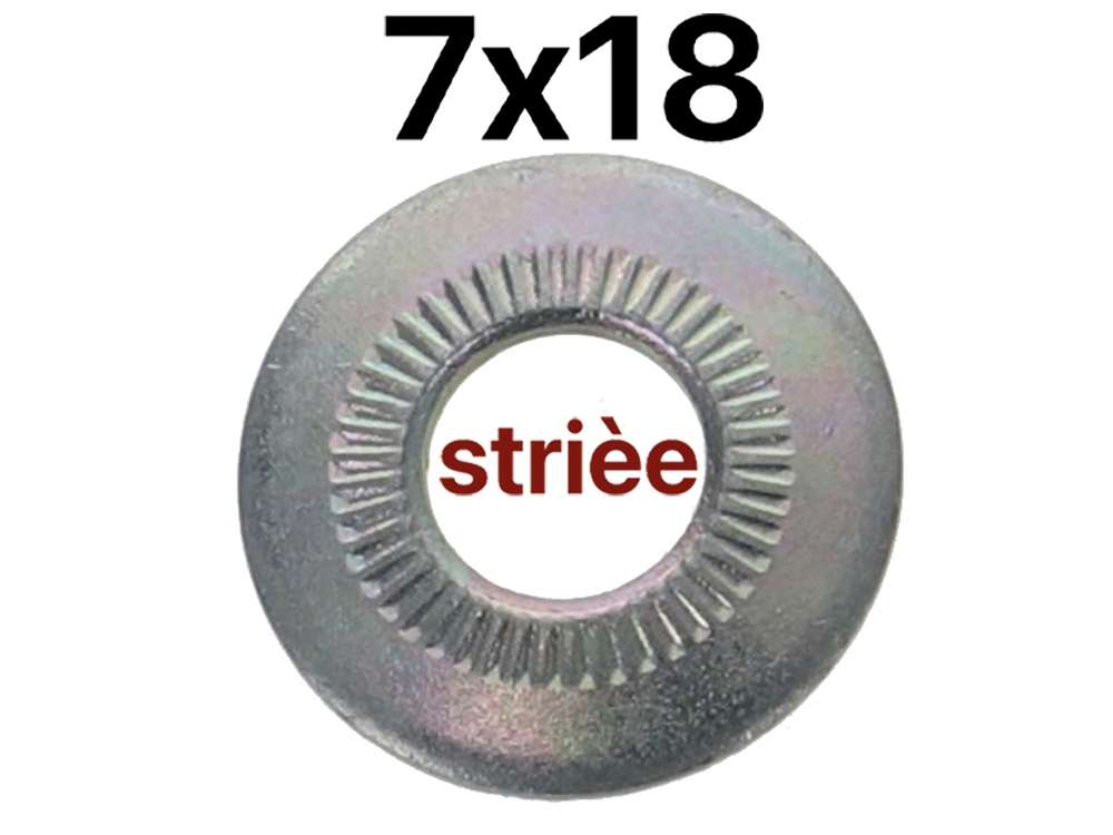 Citroen-2CV - Washer corrugated M7x18 (French name: Striees). Content: 1 piece. These grooved washers we