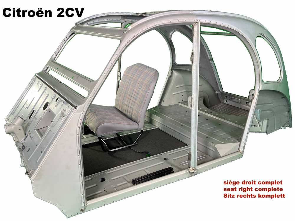 Alle - Seat on the right completely, Ecossais. Suitable for Citroen 2CV.