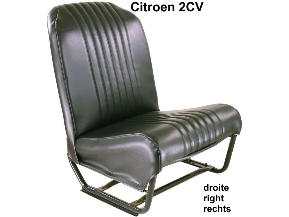 Citroen-2CV - Seat on the right completely (symetric), vinyl black (new part). Design: the upperflat is 