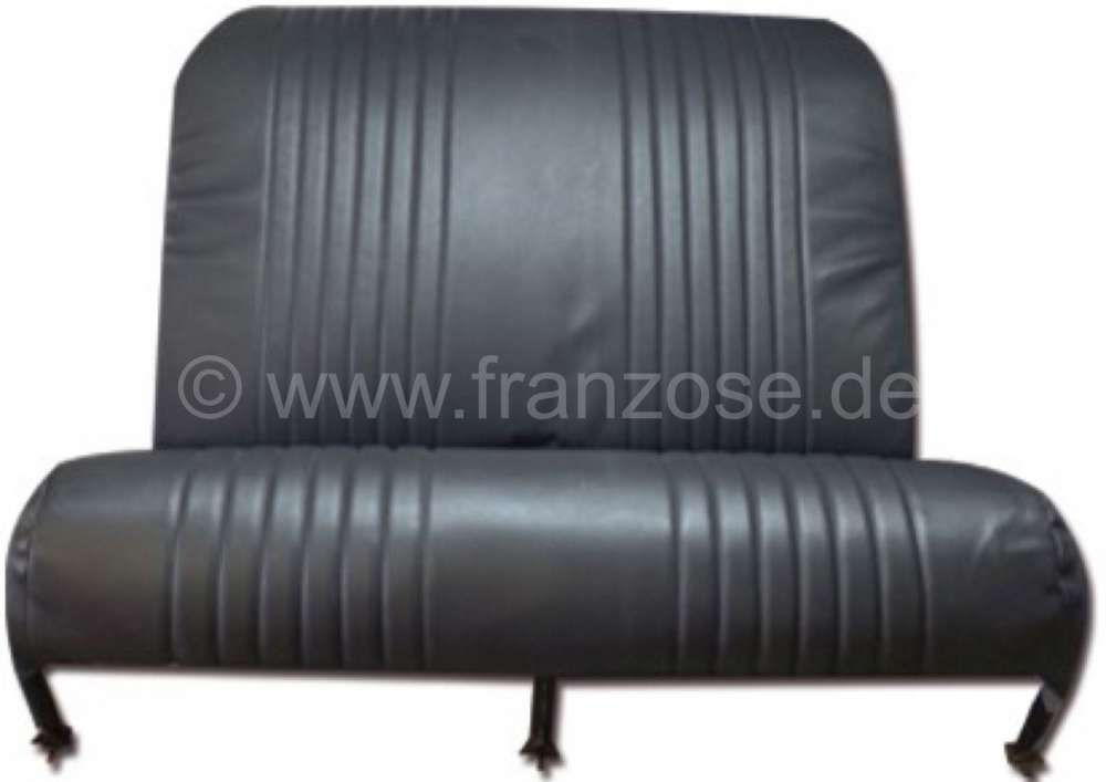 Renault - 2CV, seat bench cover in the rear. Vinyl black. The sides are closed. Made in France. Smoo
