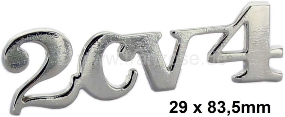 Citroen-2CV - Signature 2CV4. Chromium-plated. Reproduction made of metal. mounting: stud bolt 3,5mm, 10