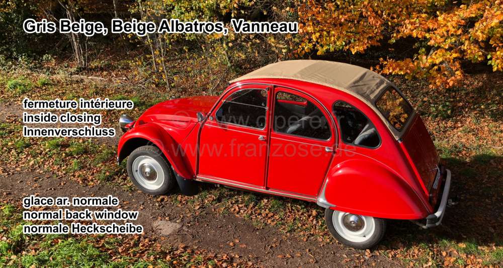 Alle - Soft top hood, dark-beige, similar to RAL 1019 grey-beige (Gris beige, beige Albatros, Van