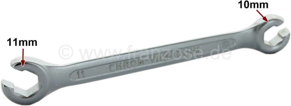 Peugeot - Brake line wrench. 10mm + 11mm. Workshop quality.