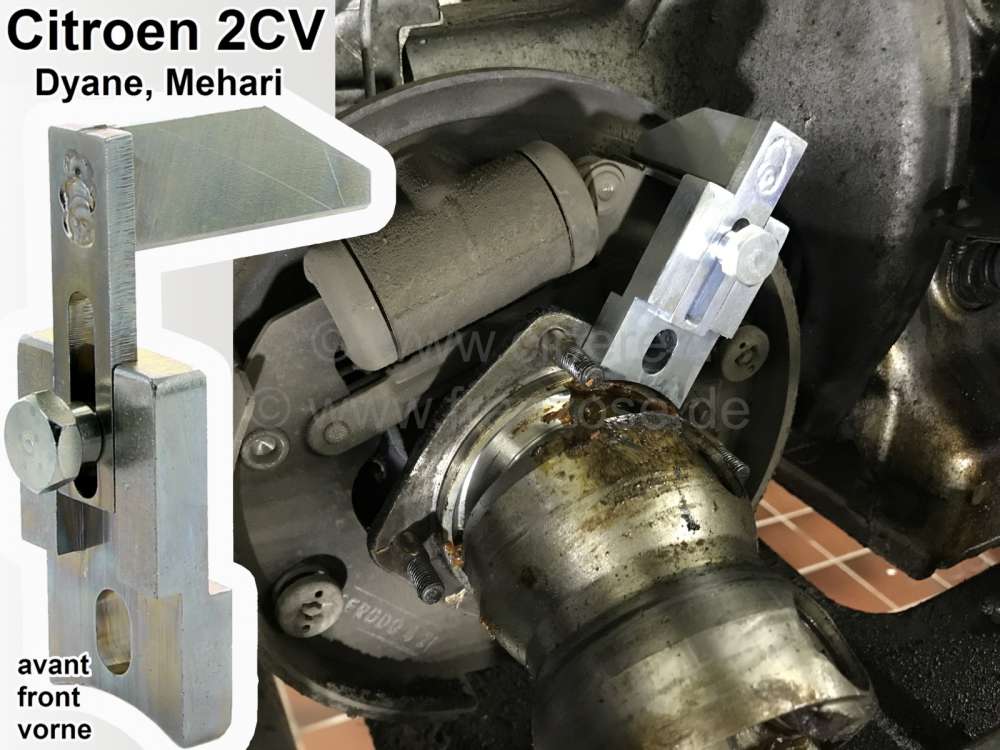 Citroen-2CV - Brake liner centering tool in front, for the drum brake. Suitable for Citroen 2CV, to year