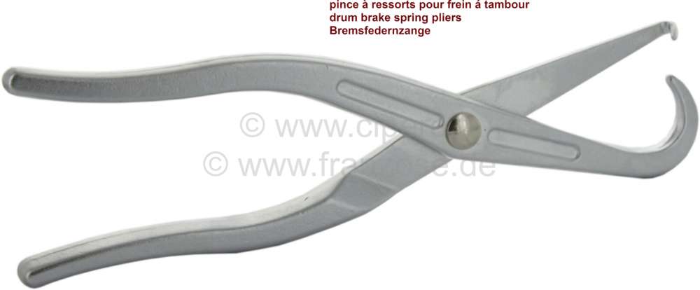 Citroen-2CV - Brake spring pliers for drum brake. 215mm long. One end grips on the brake lining, the oth