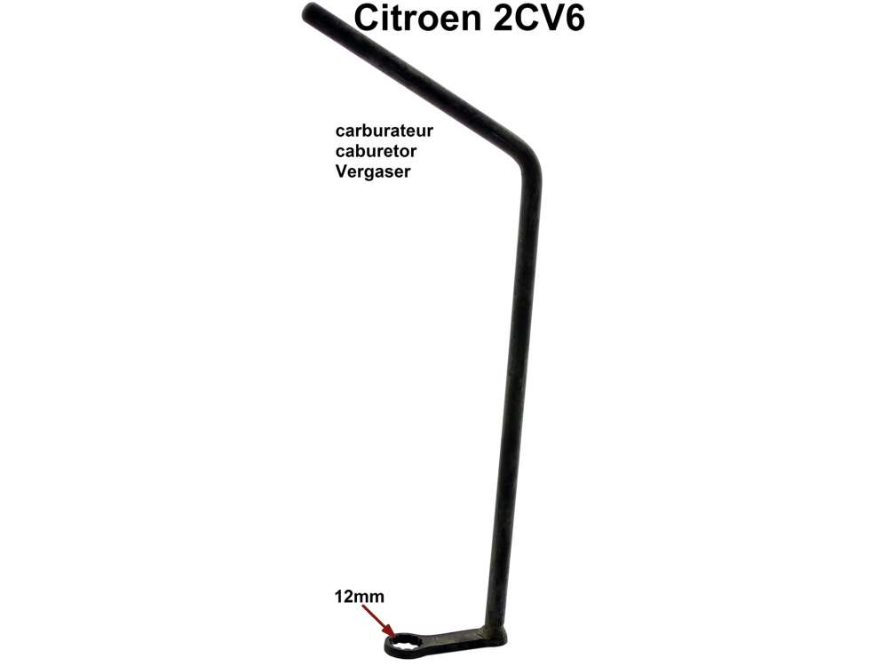 Citroen-2CV - Carburetor ring spanner, for the 12mm nut. Suitable for Citroen 2CV6, Dyane 6, Mehari, Ami
