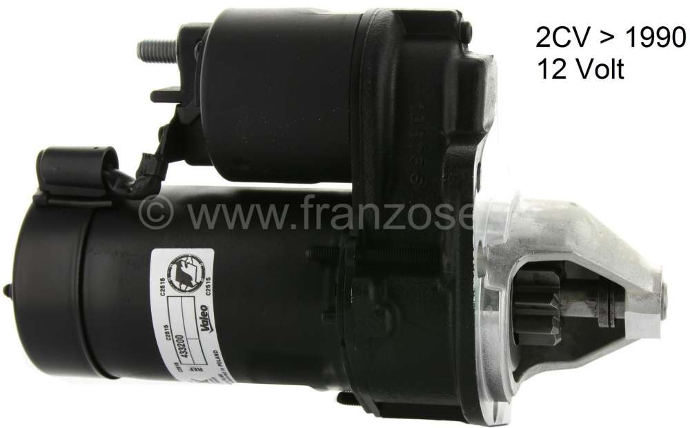 Alle - Starter motor 2CV6, in the exchange. 9 teeth. 12 V. Installed from 1972 to 1990. Old part 