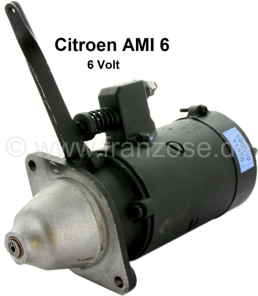 Citroen-2CV - Starter motor AMI6, 6 V. The starter button lever indicates to the right (when the starter