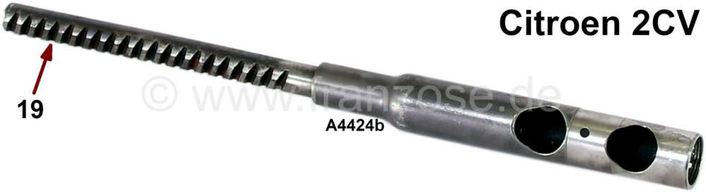 Alle - Gear rack steering unit, 19 teeth. Suitable for Citroen 2CV, starting from year of constru