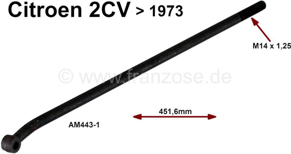 Citroen-2CV - Tie rod, on the left of or on the right fitting. 451,6mm lengthens. Only suitable for Citr