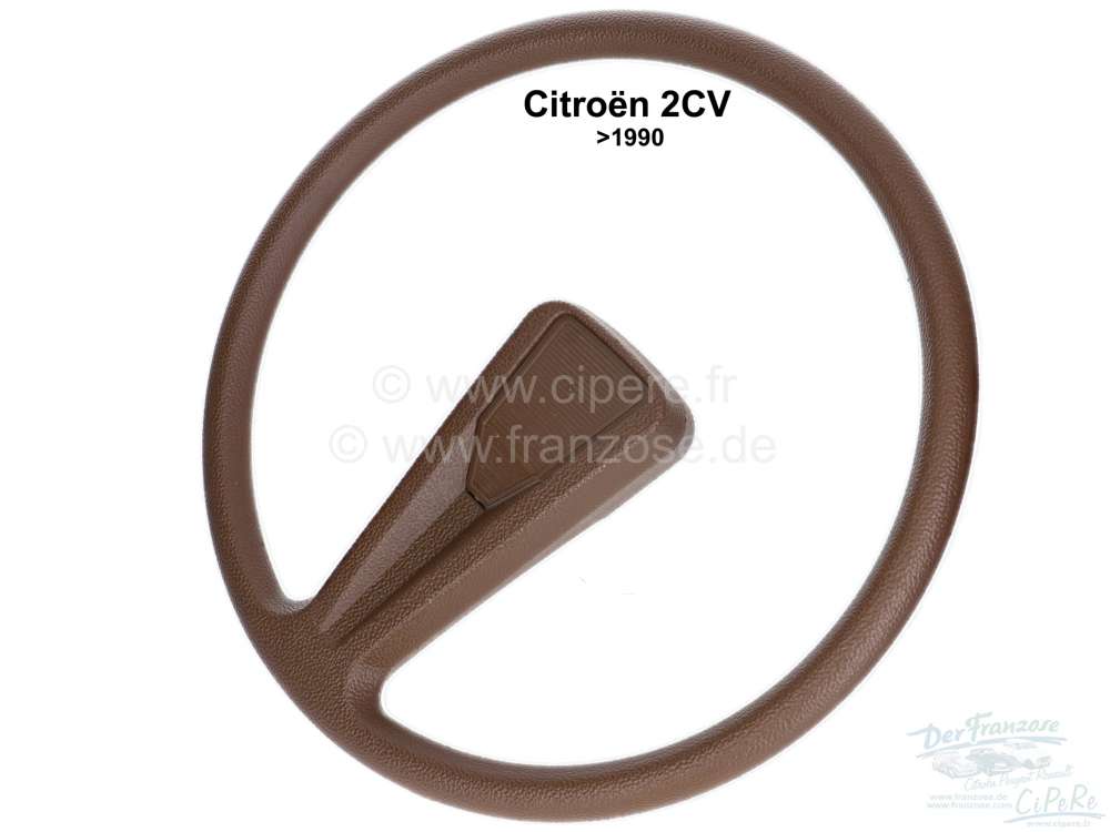Renault - Steering wheel for Citroen 2CV (brown - marrone). Final version, Installed until 1990. The