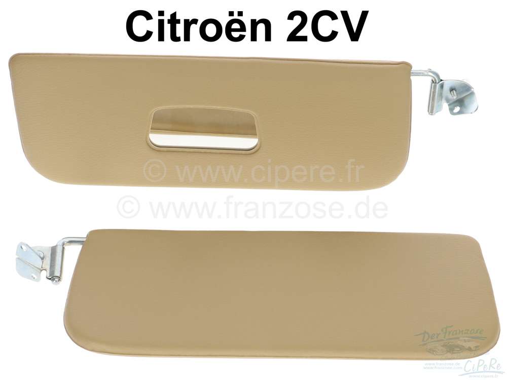 Citroen-2CV - Sun visor on the left + on the right (1 pair). Color beige. Suitable for Citroen 2CV. The 