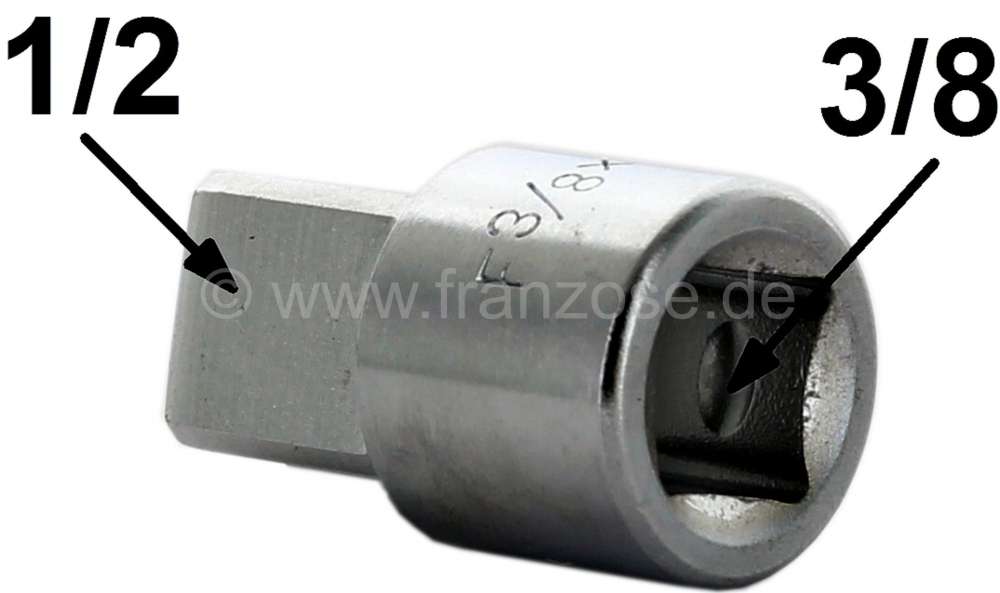 Citroen-DS-11CV-HY - Ratchet adapter (enlargement). From 3/8 ratchet to 1/2 socket wrench.