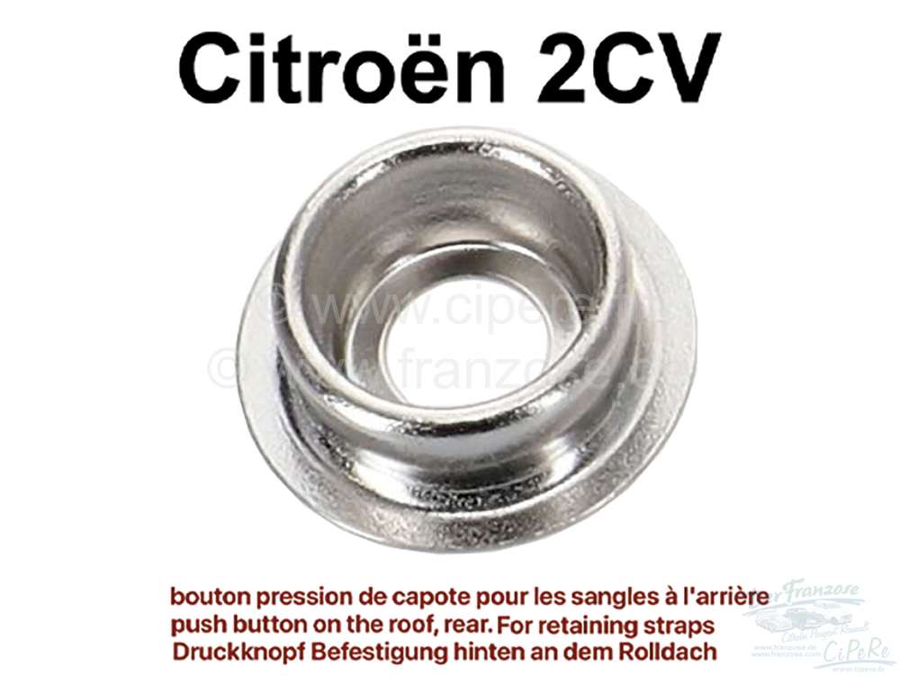 Citroen-DS-11CV-HY - 2CV, Soft top hood, push-button lower part at the body. 2x on the soft top hood mounts, 4x