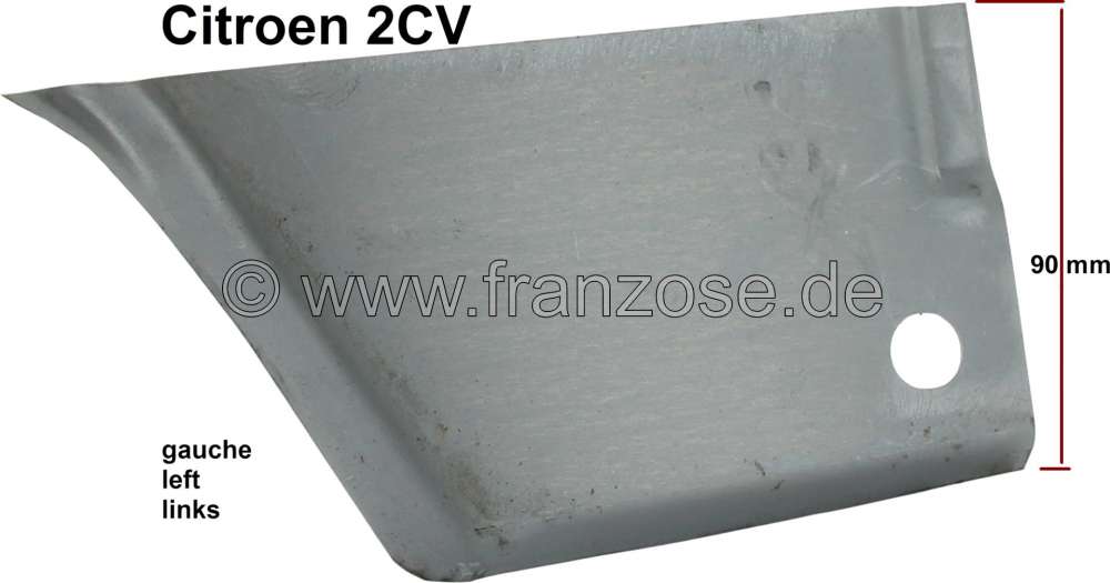 Alle - 2CV, Triangle sheet metal, bottom left, 10cm. This sheet metal is supplied with additional