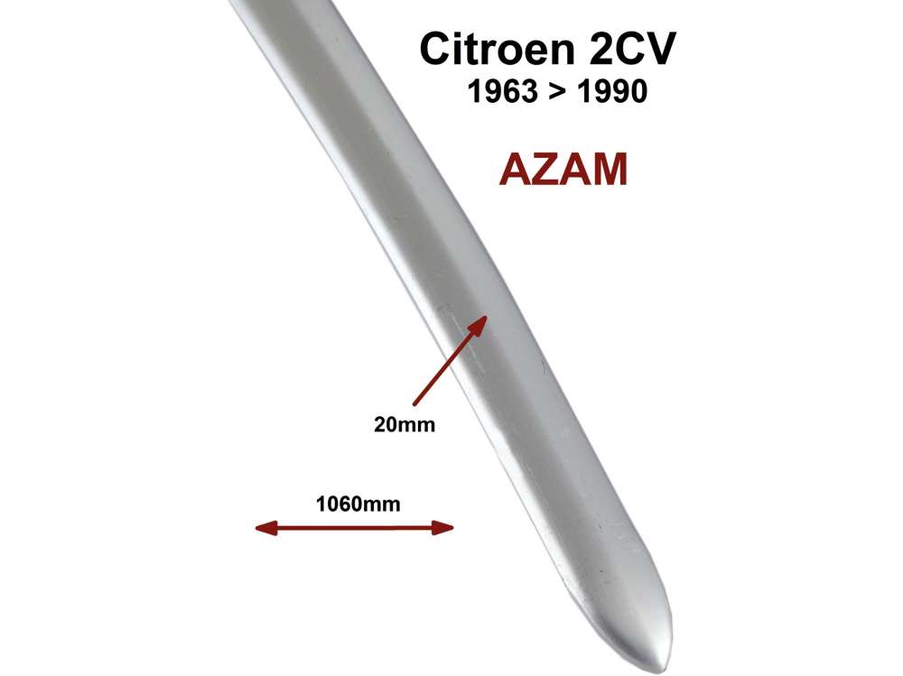 Citroen-2CV - 2CV, Bonnet, trim (aluminum) for the bonnet. Version AZAM. The trim is in the cross sectio