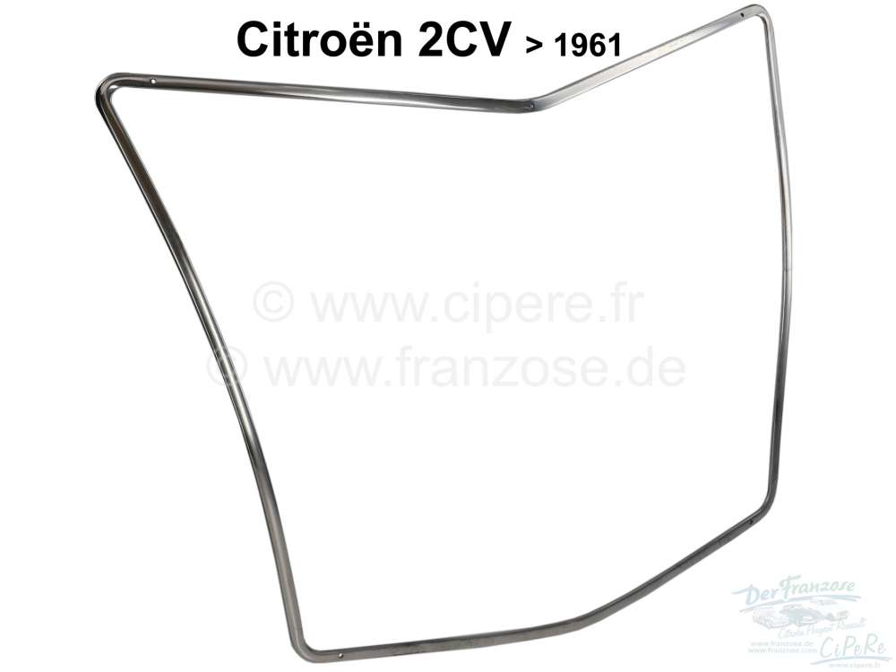 Citroen-2CV - 2CV old, radiator grill chrome limit, for the corrugated sheet hood 2CV. Installed up to y