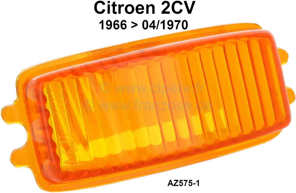 Citroen-2CV - Turn signal cap angularly, yellow. Suitable for Citroen 2CV, AK, AZAM, of year of construc