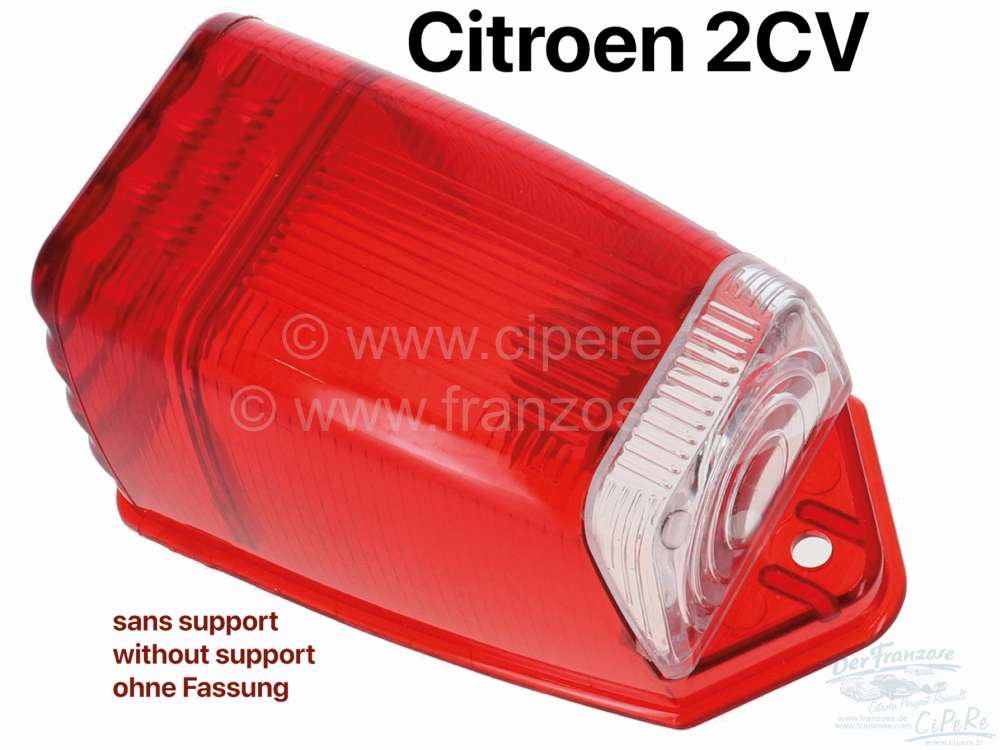 Renault - Turn signal cap laterally, above at the C-support. Color: Red. Suitable for Citroen 2CV (f