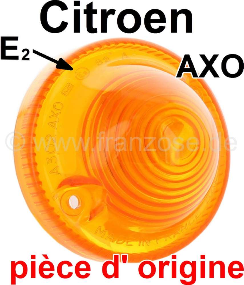 Citroen-2CV - Turn signal cap yellow (original AXO, with 