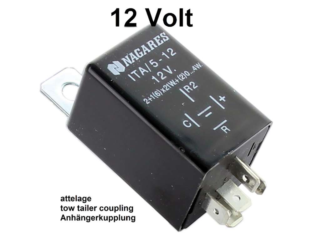 Peugeot - Flashing relay for trailer use, 12 V. French version! Connection French: Current supply sy