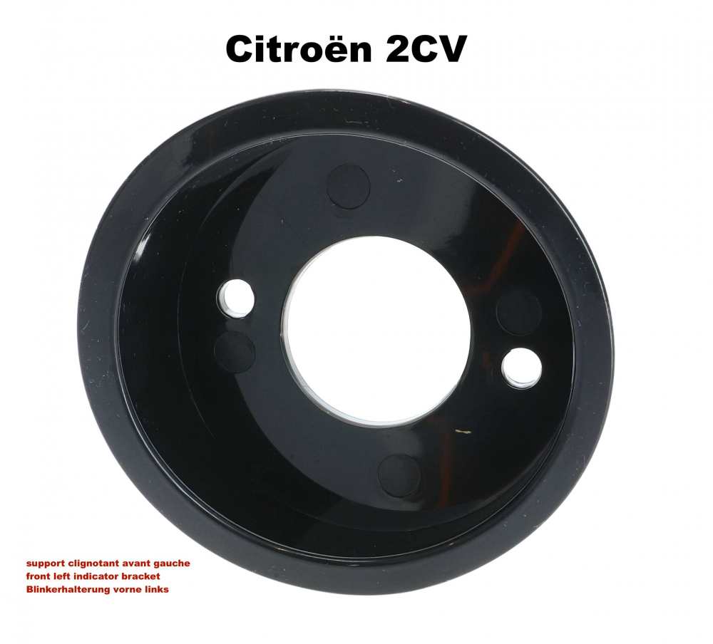 Renault - Front left indicator bracket in the fender. Colour: black. Suitable for Citroen 2CV4 + 2CV