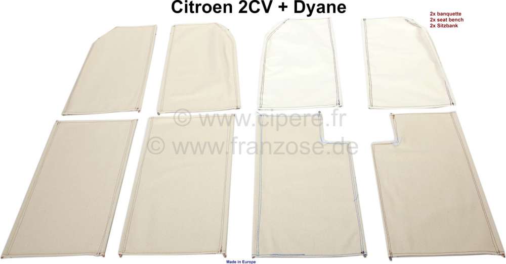 Citroen-2CV - Jute clamping cover with lateral iron wire. (The cover is mounted under the seat face + ba