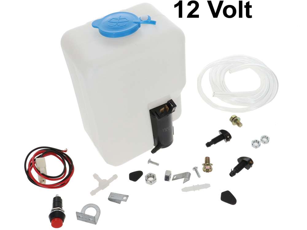 Peugeot - Washer reservoir with integrated, electrical water pump. 12 V. Capacity: 1.2 L. width: 122