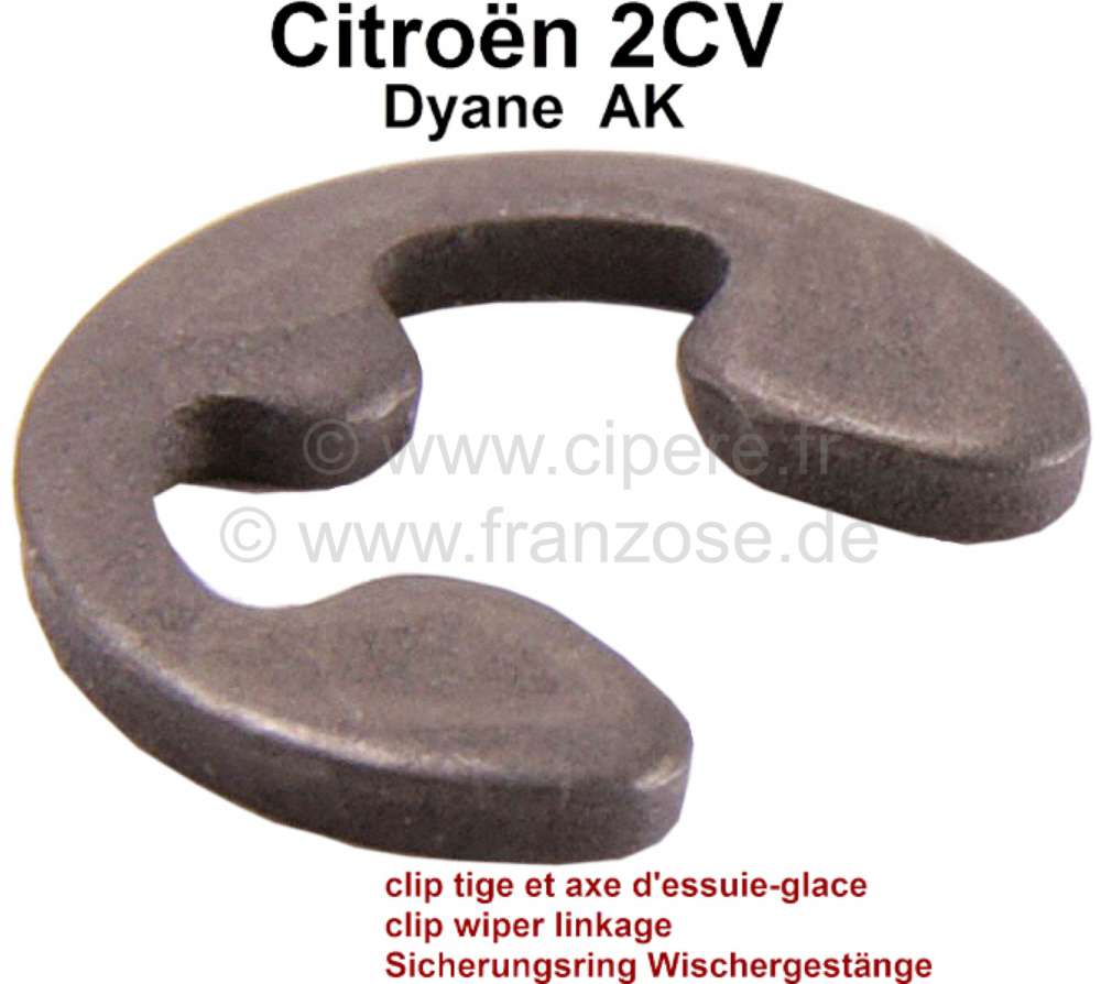 Citroen-2CV - Windshield wiper linkage retaining ring. For the securement of the wiper linkage at the wi